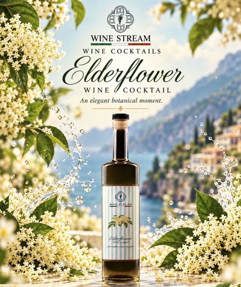 Wine Stream Elderflower cordial bottle