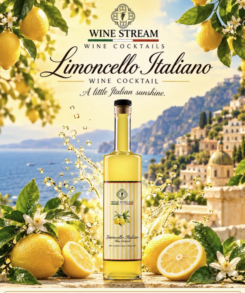 Wine Stream Limoncello Italiano cordial bottle